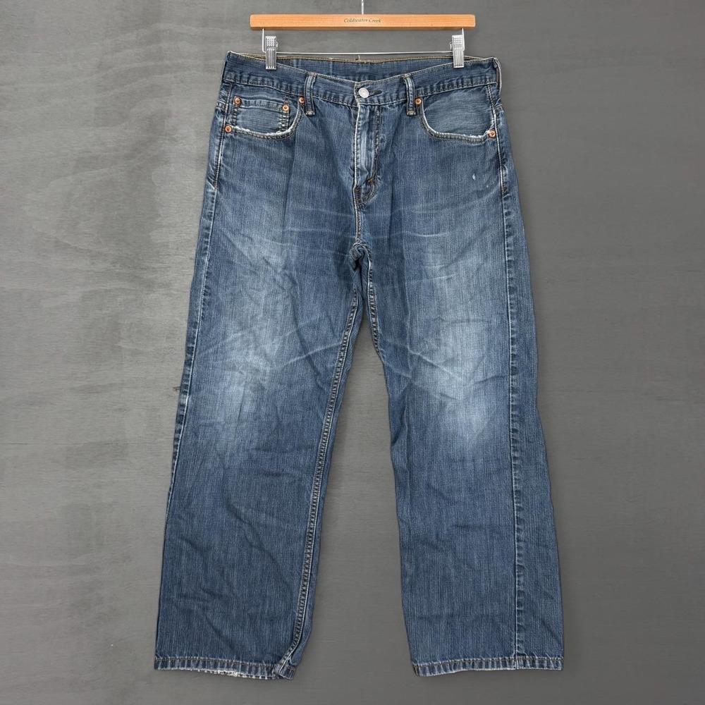 Levi's 569 Loose Straight Jeans Blue Denim Relaxed Fit 33 x 27